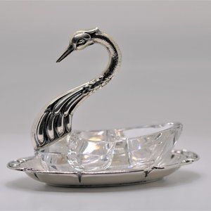 Antique Silver & Crystal Salt Cellar